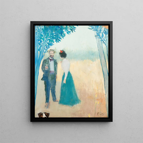 a couple - Ramon Casas — framed artwork on a wall