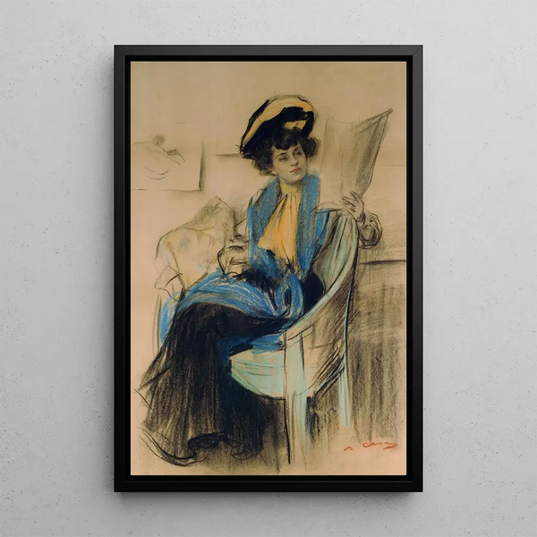 Mademoiselle CloClo - Ramon Casas — framed artwork on a wall