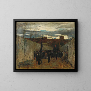 Funeral of Fortuny - Ramon Tusquets — framed artwork on a wall