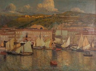 Summer evening at the port of Fiume - Raoul Frank — artwork view