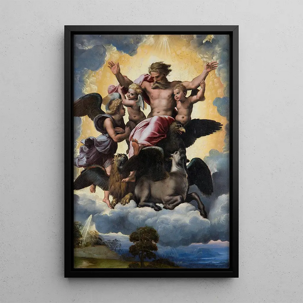 The Vision of Ezekiel - Raphael — framed artwork on a wall