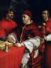 Portrait of Pope Leo X with Cardinals Giulio de Médicis and Luigi de Rossi - Raphael — artwork view