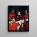 Portrait of Pope Leo X with Cardinals Giulio de Médicis and Luigi de Rossi - Raphael — framed artwork on a wall