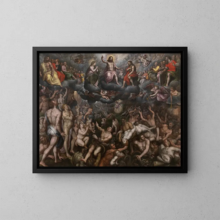Last Judgment Painting - Raphael Coxie — framed artwork on a wall