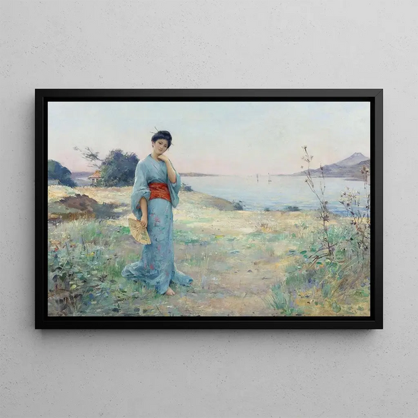 The Blue Kimono - Raphaël Collin — framed artwork on a wall