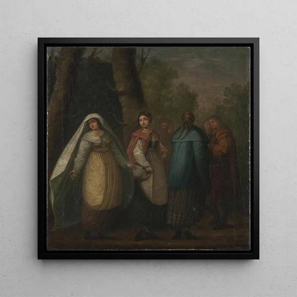 Gathering of Old Polish Women - Daniel Kondratowicz — framed artwork on a wall