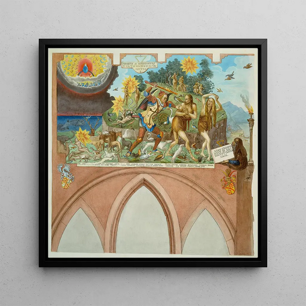 Ratgebs Scenes from Genesis at the Carmelite convent in Frankfurt am Main - Johann Balthasar Bauer — framed artwork on a wall