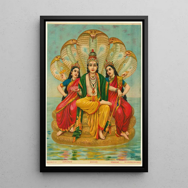 Shesha Narayana - Raja Ravi Varma — framed artwork on a wall