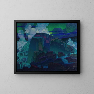 Roche à la mer - Raymond Jonson — framed artwork on a wall