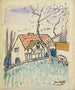 Chalet and calf painting - Raymond McIntyre — artwork view