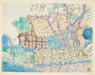Cottage and garden - Raymond McIntyre — artwork view
