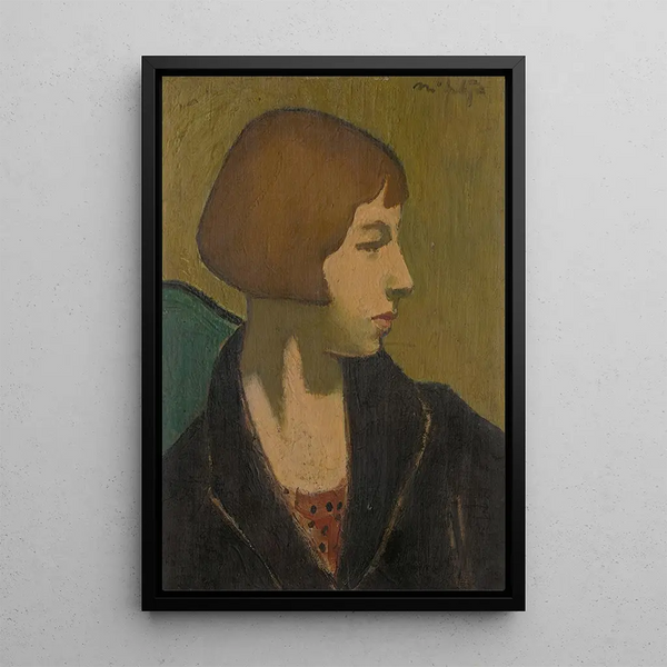 Woman in black jacket - Raymond McIntyre — framed artwork on a wall