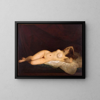 Odalisque orientale - Raymond Monvoisin — framed artwork on a wall