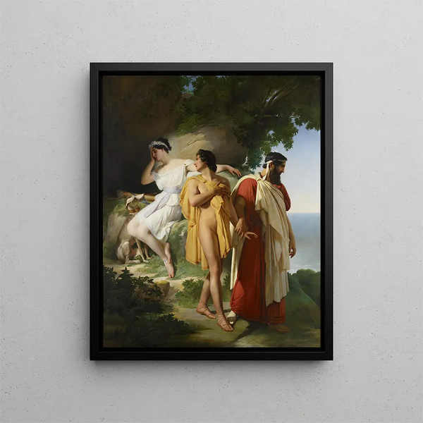 Télémaque et Eucharis - Raymond Monvoisin — framed artwork on a wall