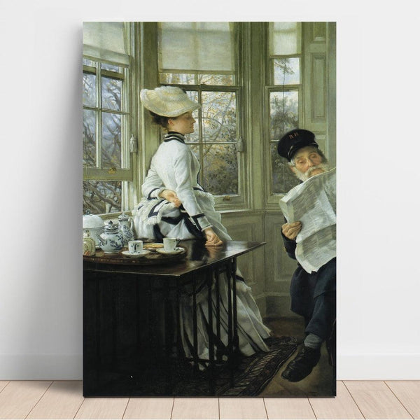 Reproduction of the painting Reading the News - James Tissot