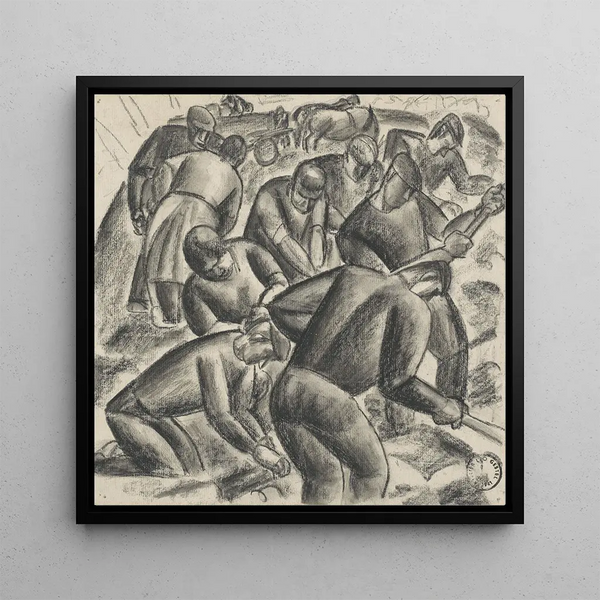 Harvesters of potatoes working in the fields - Leo Gestel — wall display of the artwork