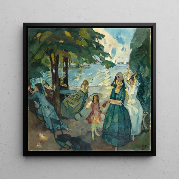 Racing Painting - Leo Putz — framed artwork on a wall