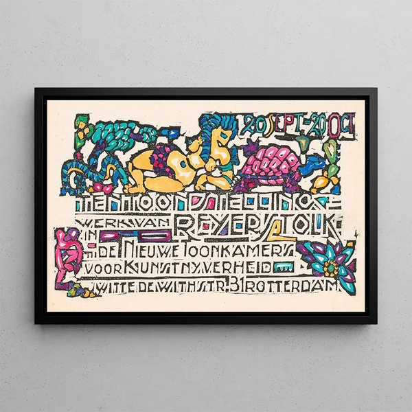 Announcement of an exhibition from to Rotterdam - Reijer Stolk — framed artwork on a wall