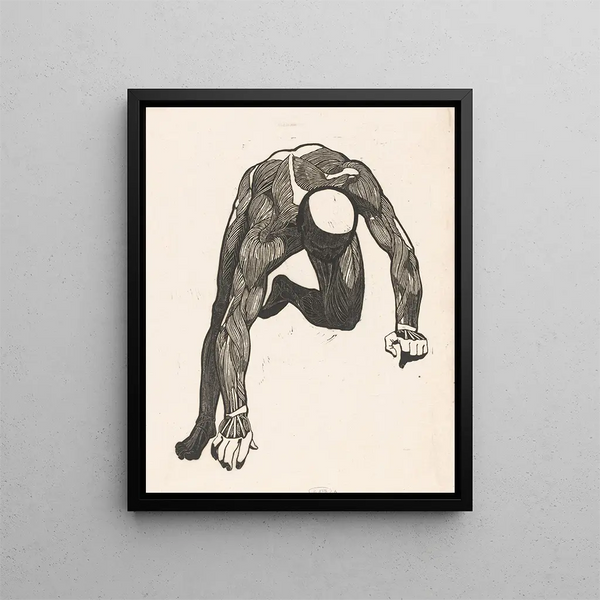 Anatomical study of the muscles of the neck, arms, and legs of a man - Reijer Stolk — framed artwork on a wall