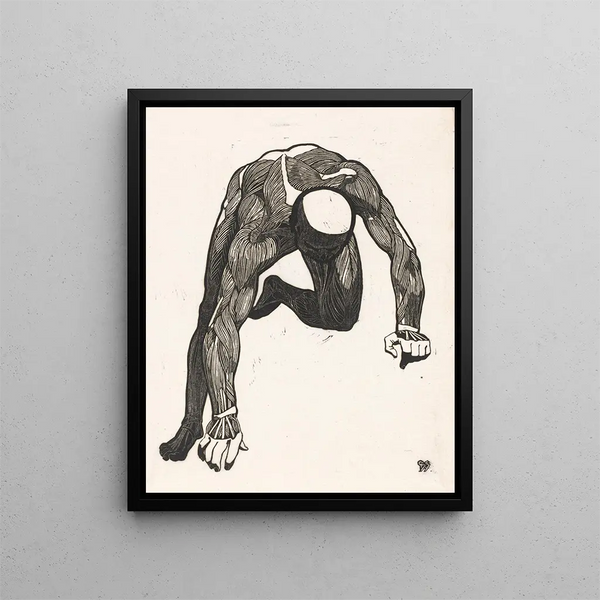 Anatomical study of the muscles of the neck, arms, and legs of a man - Reijer Stolk — framed artwork on a wall