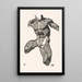 Anatomical study of the muscles of the neck, abdomen, and thigh of a man - Reijer Stolk — framed artwork on a wall