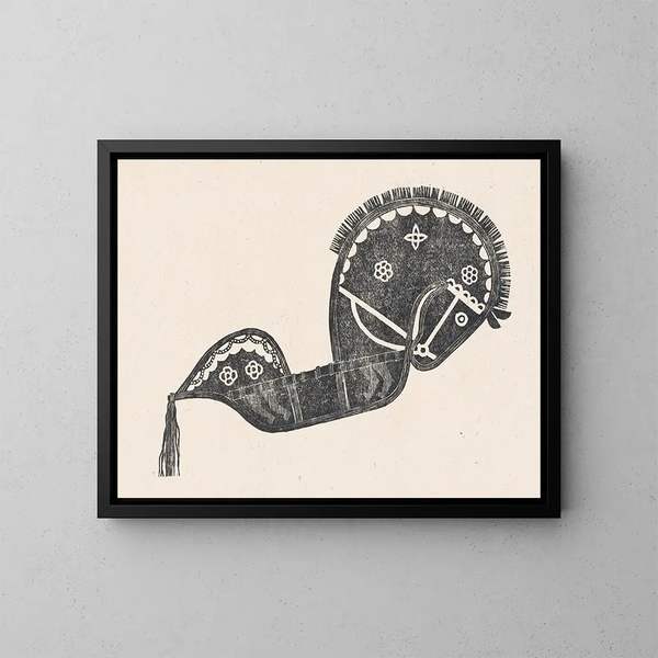 Ceremonial Dance Horse Painting - Reijer Stolk — framed artwork on a wall