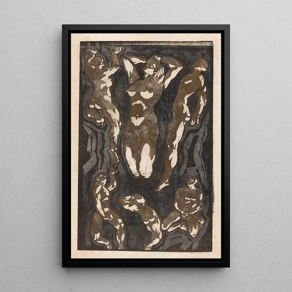 Composition with six human figures - Reijer Stolk — framed artwork on a wall