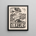 Ex-libris with flower vase - Reijer Stolk — framed artwork on a wall