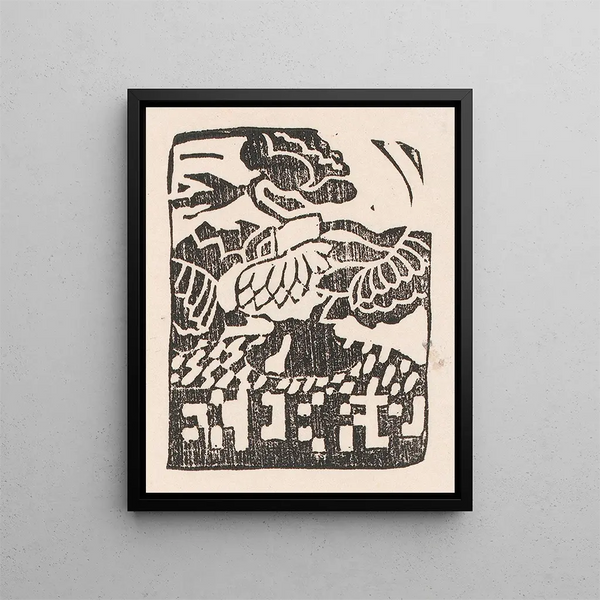 Ex-libris with flower vase - Reijer Stolk — framed artwork on a wall