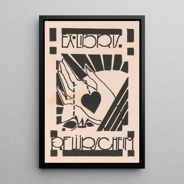 Ex libris painting by P Flrscheim - Reijer Stolk — framed artwork on a wall