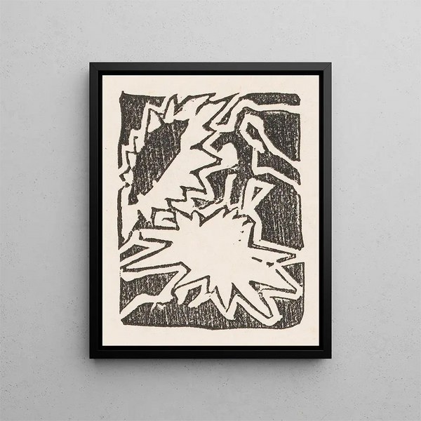 Sunflower stylized painting - Reijer Stolk — framed artwork on a wall