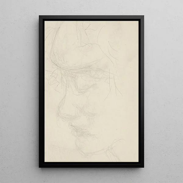Face of a woman with closed eyes - Reijer Stolk — framed artwork on a wall
