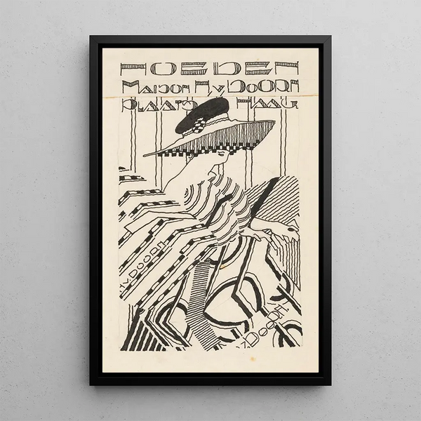 H Hat House Advertising Painting by Van Doorn in The Hague — framed artwork on a wall