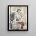 Woman sitting indoors - Reijer Stolk — framed artwork on a wall