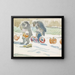 Two men in a street - Reijer Stolk — framed artwork on a wall