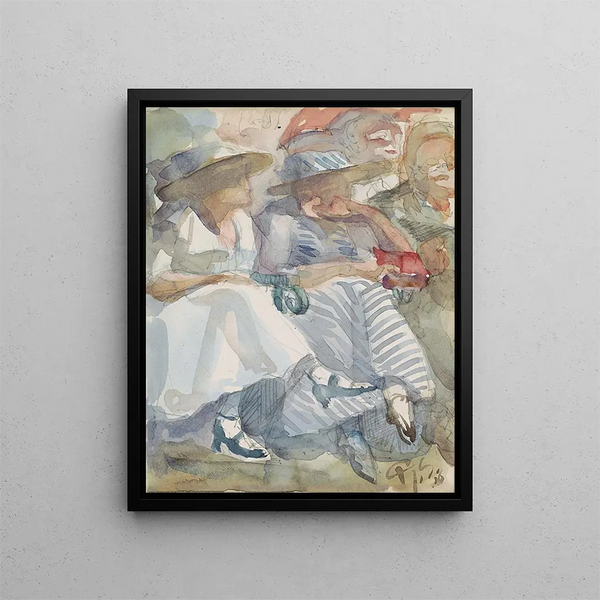 Two women sitting in the front row in an audience - Reijer Stolk — framed artwork on a wall