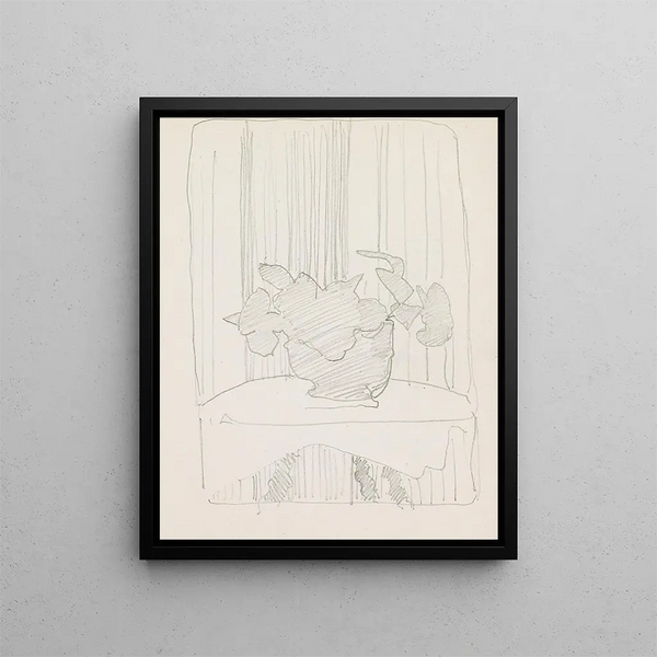 Vase with Flowers on a Table - Reijer Stolk — framed artwork on a wall