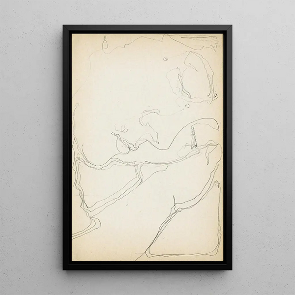 a Woman holding her hand against her head - Reijer Stolk — framed artwork on a wall