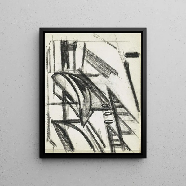 Sailboat on a Barge Dock - Reijer Stolk — framed artwork on a wall