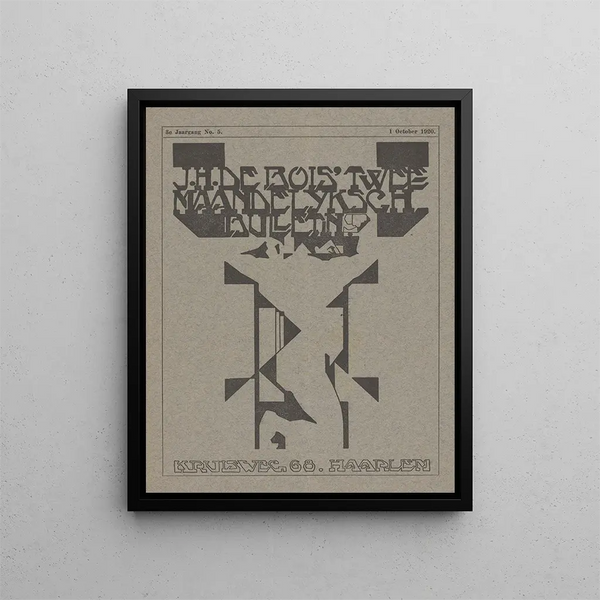 Femme sitting on the last page of the bi-monthly Bulletin J. H. de Bois - Reijer Stolk — framed artwork on a wall