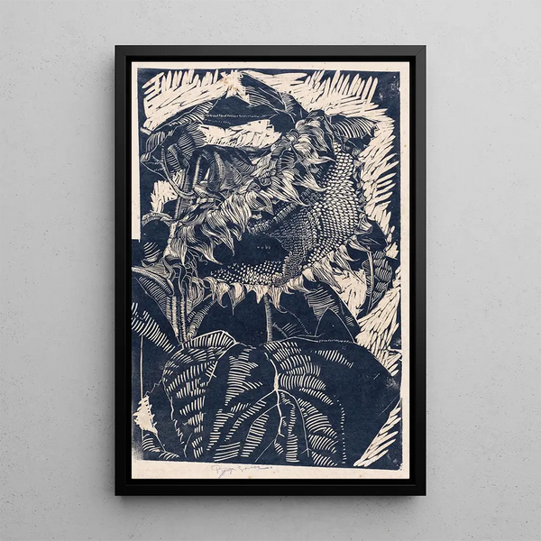 Sunflower Painting - Reijer Stolk — framed artwork on a wall
