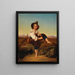 Boy sitting in the countryside - Reinhard Sebastian Zimmermann — framed artwork on a wall