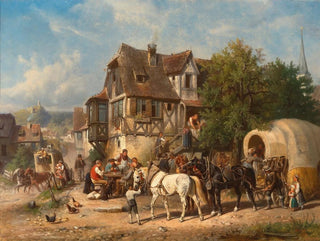 An animated scene at the rest area - Reinhold Braun — artwork view