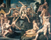 A young man fights on a bridge, allegory - Reinhold Timm — artwork view