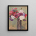Flower painting in a vase - Reinhold Völkel — framed artwork on a wall