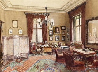 Interior Living Room Painting - Reinhold Völkel — artwork view