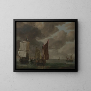 Marine Painting - Reinier Nooms — framed artwork on a wall