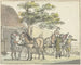 Car with two horses at the De Donkere Kuil inn near Haarlem - Reinier Vinkeles — artwork view
