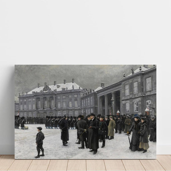 Reproduction of the painting Relève de la garde au palais d'Amalienborg - Paul Fischer