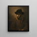 a bearded man wearing a hat - Rembrandt van Rijn — framed artwork on a wall